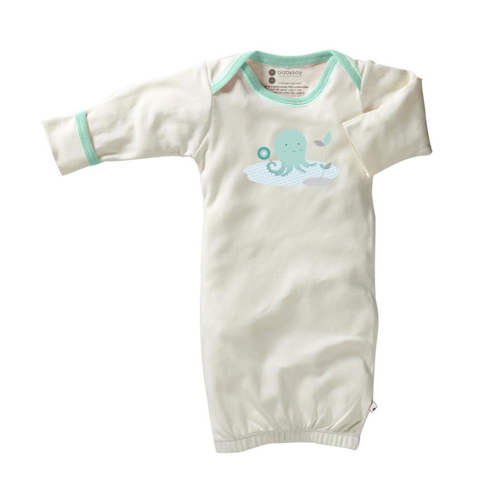 🌟 Baby Soy Night Gown, 3 to 6 months, octopus print